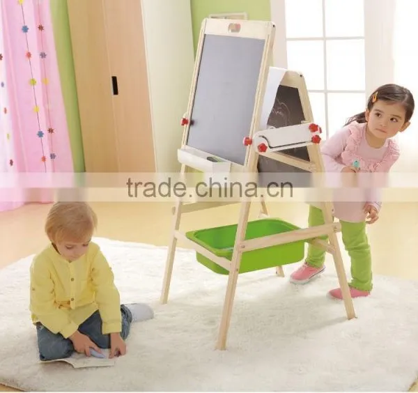 Fashion Kids Wooden Toy Tergum Chalkboard and Whiteboard Blackboard Folding Kids Erasable Magic Magnetic Drawing Board photo-4