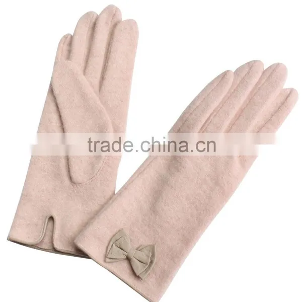 Bow Tie Women Wool Glove