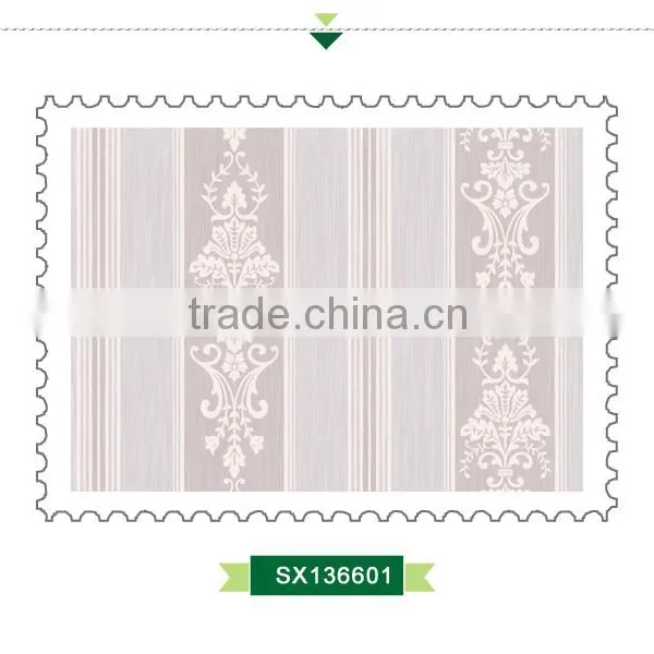 Discontinued Printed Yarn Wallpaper, Oriental Vertical Stripe Wallcovering for Room , Charming Wall Decor Price photo-2