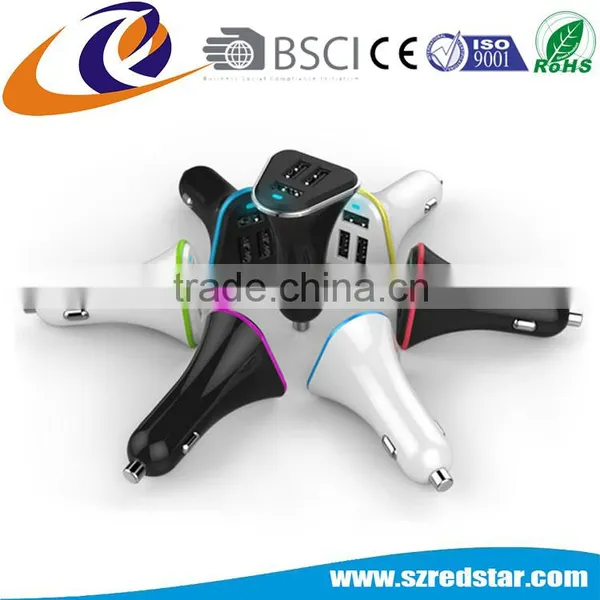 BSCI Factory Hot Sale Mobile Phone Accessories Triple 3 USB Ports Auto Charger Cellphone Car Charger photo-6