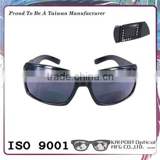 Vogue Shiny Dark Color ce Approved Rhinestones Bifocal Sunglasses photo-3