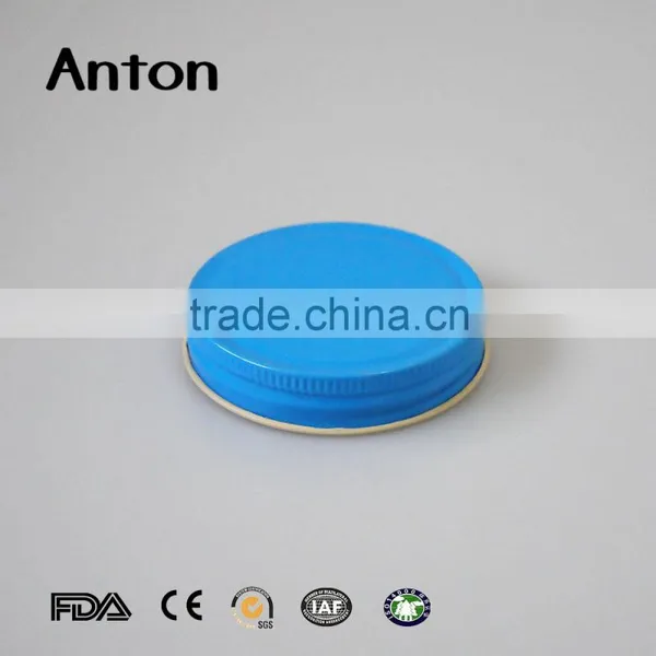 Custom Metal Cap Light Blue Tinplate Caps for Glass Jar photo-2