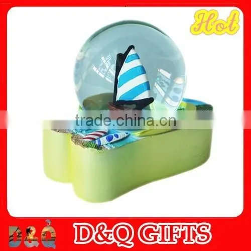 Souvenir Polyresin Sailing Boat Snow Ball photo-3