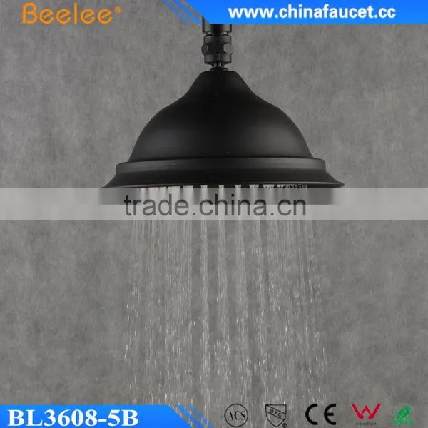 Bathroom Black Round Sucker Shape Waterfall Wall Mounted Overhead Shower photo-4