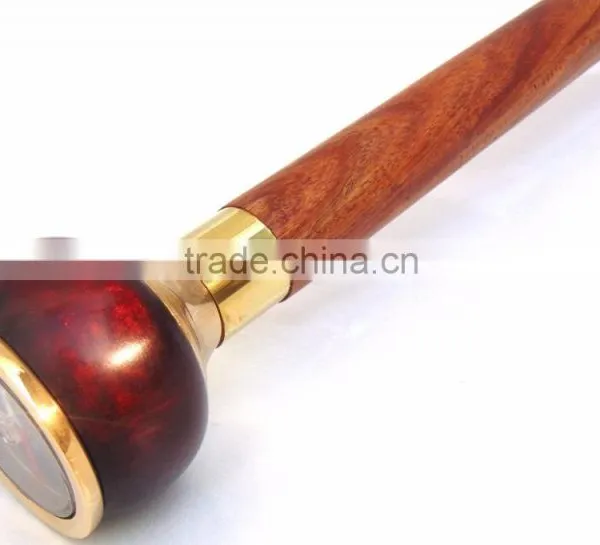Stylish Wooden Walking Stick/Brown Color Compass Walking Canes/Antique Walking Stick Wk1107 photo-2