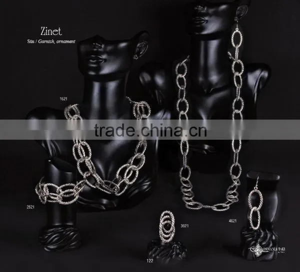 Ring Earring Bracelet Necklace Authentic Turkish Ottoman Ethnic Jewelery Set photo-2