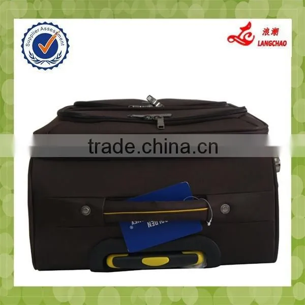 Best Quality 1680D Material Brown Built-in Trolley Travel Luggage Bags photo-4