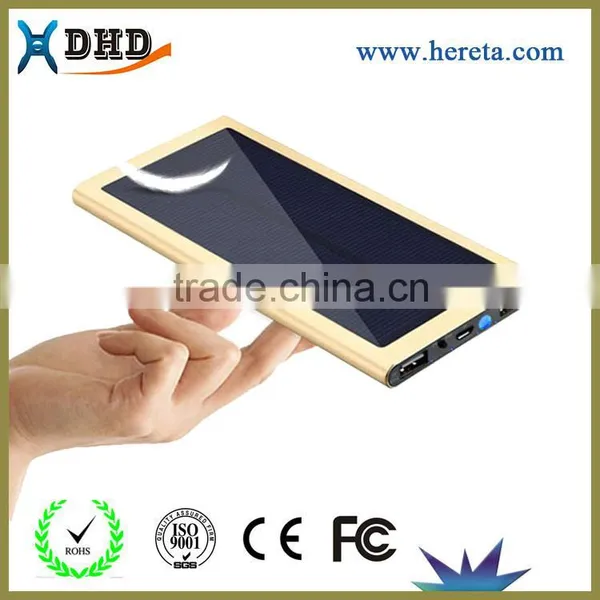 Classic Aluminum Alloy 20000mAh Dual Usb Portable Solar Panel Power Bank photo-3