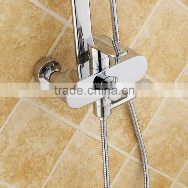 Brass Square Hard Tube Shower Mixer Set/wall Mounted Bath Shower Faucet photo-2