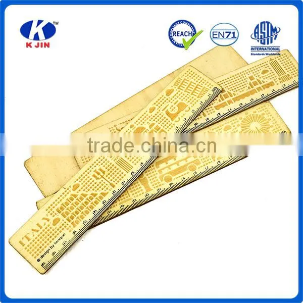 2016manufacturer Custom Full City Printing Wooden Ruler at 19cm for Gifts photo-3