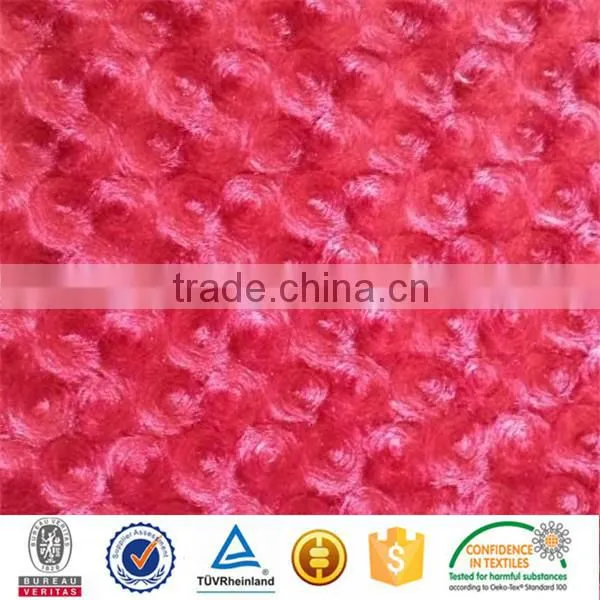 Embossed Rose Swirl Plush Home Textile Fabric for Carpet photo-2