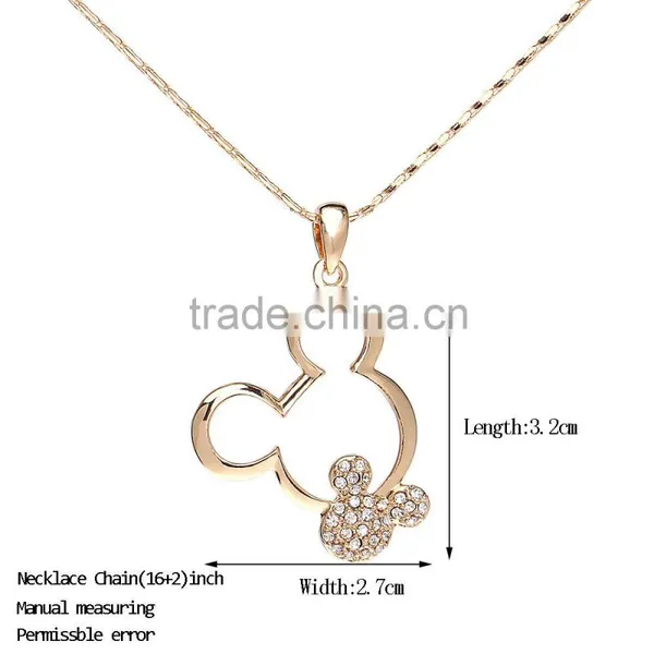 18k Austrian Crystal Mickey Mouse Pendant Necklace photo-4