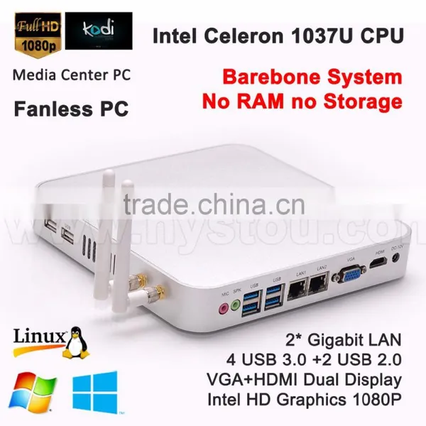 Computer Component of Intel Celeron 1037U HTPC 1.8G Dual-core Four Threads 2M Cache1080P HTPC 4*USB3.0 2*USB2.0 2*LAN photo-6