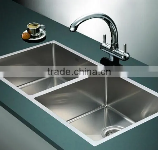 New Premium Handmade Stainless Steel Kitchen Sink Double Bowl photo-6