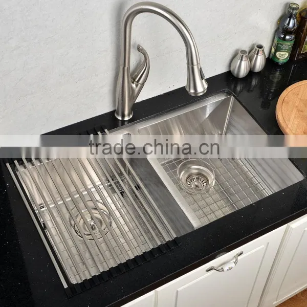 New Premium Undermount Double Bowl Handmade Stainless Steel Kitchen Sink With CUPC Approval photo-6