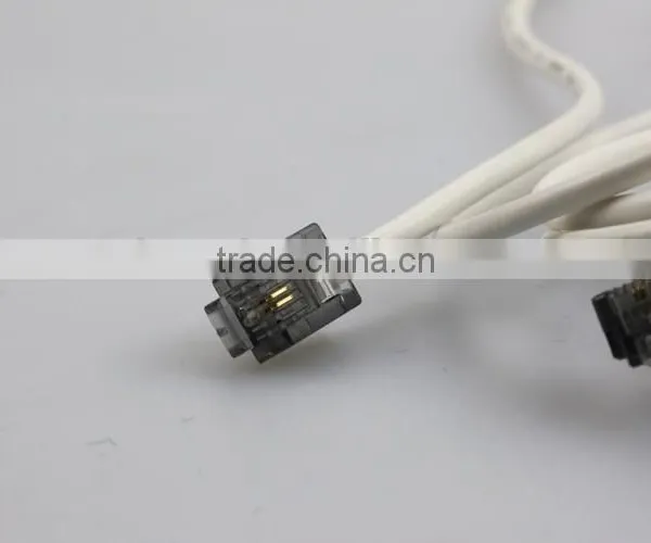 2015 Hot Sell Telephone Extension Cord 6P2C Plugs Round Cable photo-2