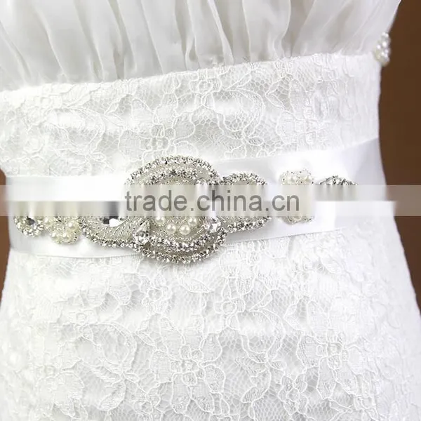 Hot Fix Rhinestone Pearls Seasofbeauty Bridal Sash 20pcs