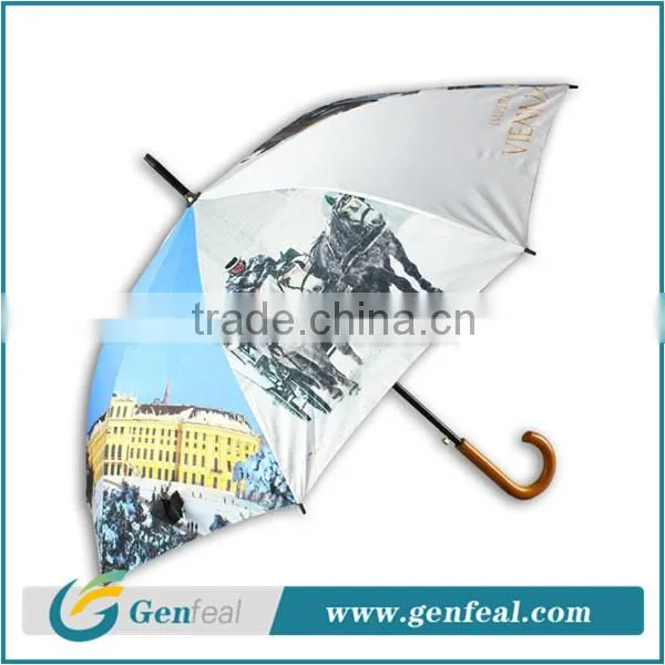 8k Ribs Heat Transfer Printing Waterproof Fabric for Wooden Handle Umbrella