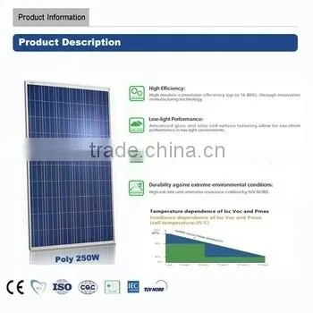 Hot Sale! YingLi Poly-crystalline Solar Panel / Solar Module 250W With TUV/IEC Certification1KW 2 KW 3KW 4KW House Solar System photo-2