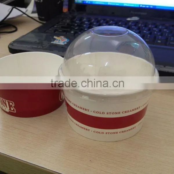 Dome Lid for Ice Cream Cups Plastc Pet Paper Cups Lids