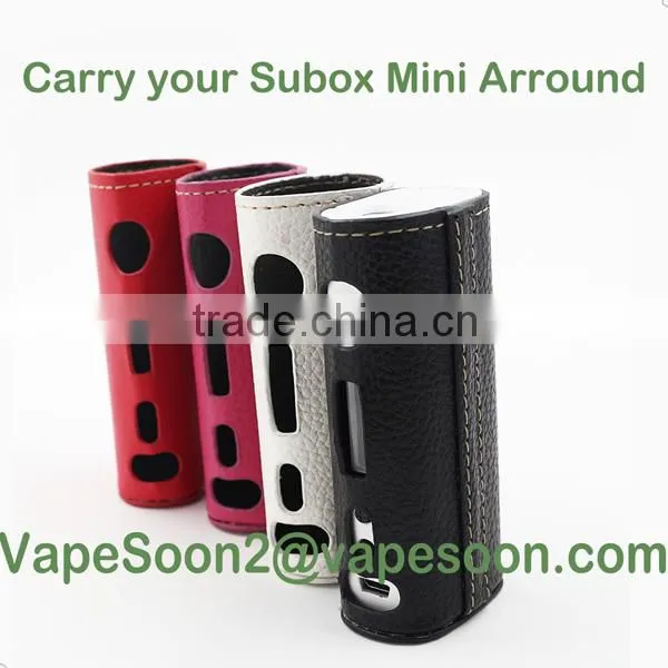 Wholesale Leather Case E-cig MOD Box Subox Mini Shroud Leather Case OEM Available