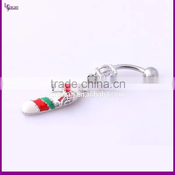 Newest Design Belly Button Rings White Gold Stainless Steel Navel Piercing photo-2