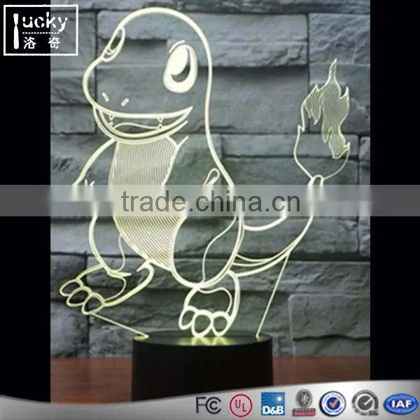Colorful Pokemon Go Charmander 3D LED Night Light,3D Acrylic Lamp photo-4
