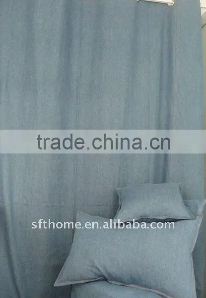 Denim Curtain With Double Stitching