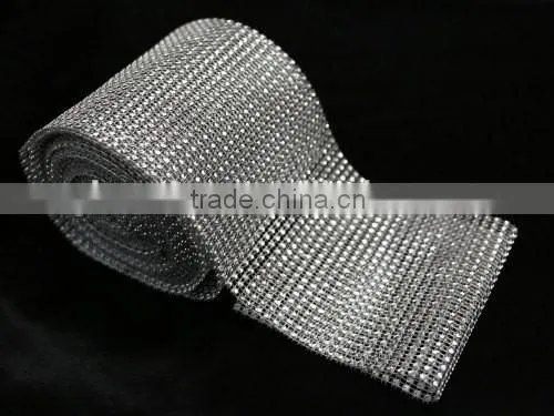 24 Rows Silver Wedding Decoration Rhinestone Ribbon photo-4