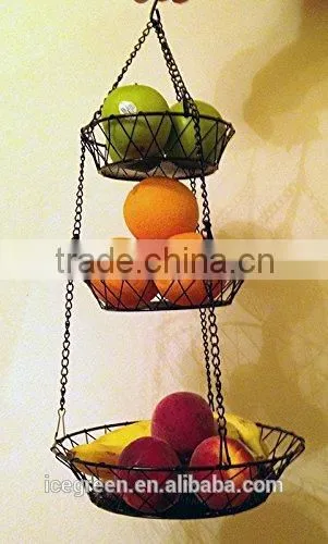 3-Tier Round Iron Hanging Basket photo-5