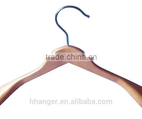 The HEAD Natural Wooden Suit Hanger With / Without Notches, Rubber Coated Soft Anti Slip Finishing , Basic Style Coat Hanger photo-4