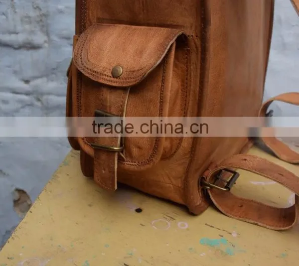 Wholesale Genuine Leather Back Pack/vintage Style Back Pack photo-3