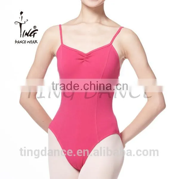 2016 Wholesale Adult Pleated Front Sexy Gymnastics Camisole Leotard
