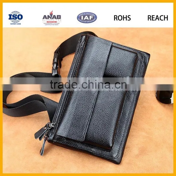 Western Fashion Men and Women PU Small Waist Bag With Zipper and Mobile Phone Compartment photo-2