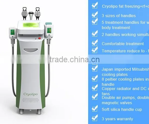 Fat Reduction CE FDA 2 Cryo Handles 2 RF Heads Fat Melting 1 Cavitation Head Fat Freezing Cryolipolysis Slimming Machine For Weight Loss photo-5