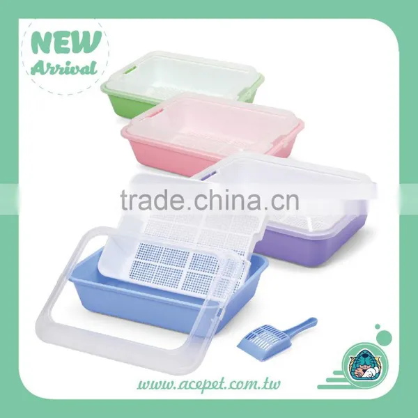 670-A Taiwan Design Pet Product,3coior Plastic Indoor Cat/Pet Litter Box Toilet With Scoop