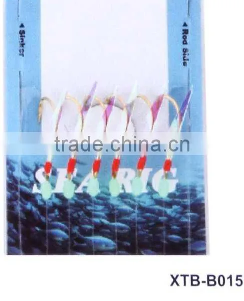 Long Hook Light Feather Fishing Sabiki Lures Sea Fishing Rigs