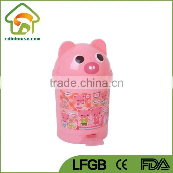 Pig Frog Plastic Foot Pedal Children Trash Can photo-3