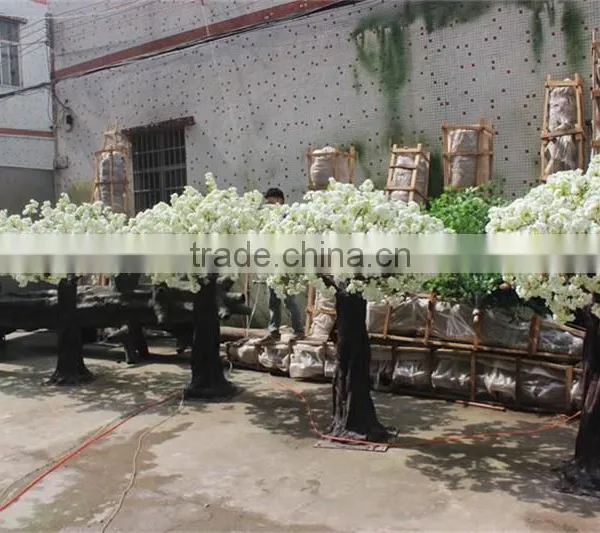 Factory Price Hot Sale Fiberglass White Cherry Blossom Tree Artificial Huge Tree photo-3