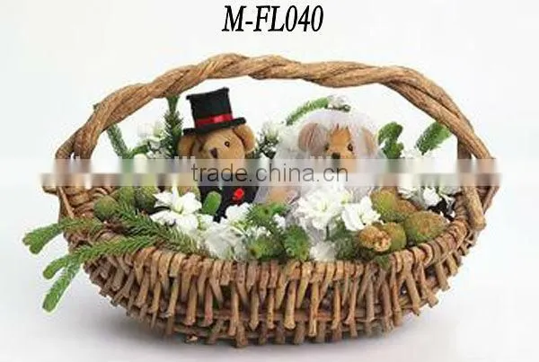 Spilt Willow With Plastic Lining Gift Basket Decorations photo-4