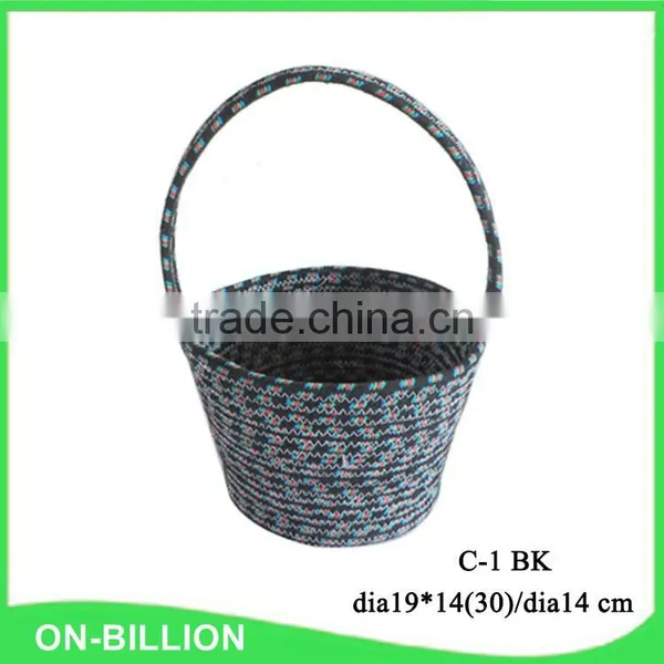Cotton cord coiled stylish easter egg basket needlework bag