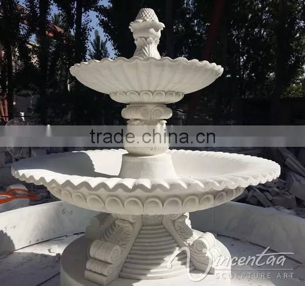 Stone Carving Outdoor Decoration Garden 3 Tier Marble Water Fountain Prices photo-3