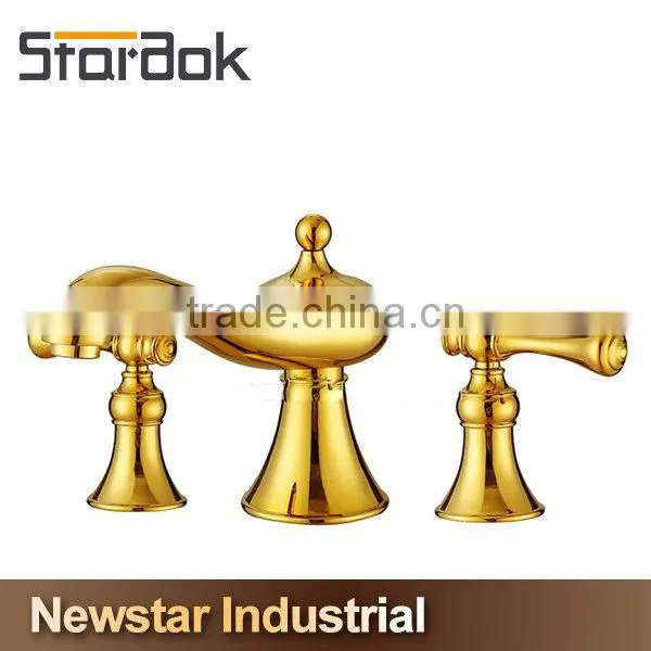 Star.aok Polished Chrome Brass 3 Hole CUPC Bathroom Sink Faucet photo-2