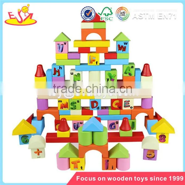 Wholesale 100 Garden Blocks Inexpensive Wooden Kids Blocks Toy Pretty and Colorful Wooden Block Toy W13B011 photo-3
