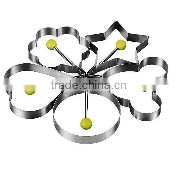 Stainless Steel Fried Egg Mold Pancake Mold Kitchen Tool Pancake Rings With Oil Brush 5 Pcs Set photo-3
