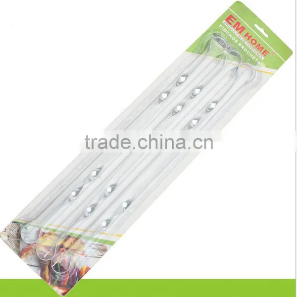 OEM Packing Round Handle Stainless Steel BBQ Skewer Set photo-2