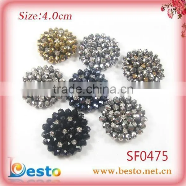 2013 Popular New Style Handmade Sew on Crystal Flower for Shoes