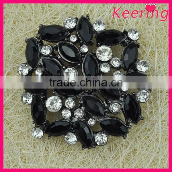 Fashionable Wholesale Elegant Black Metal Rhinestone Buttons for Garments WBK-1509 photo-3
