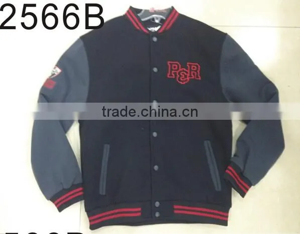 Factory 2015 Mens Custom Plain Varsity Jacket photo-2