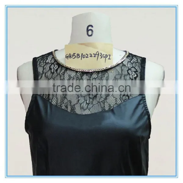 Sexy Girl PU Leather Vest With Fancy Lace Trim photo-3